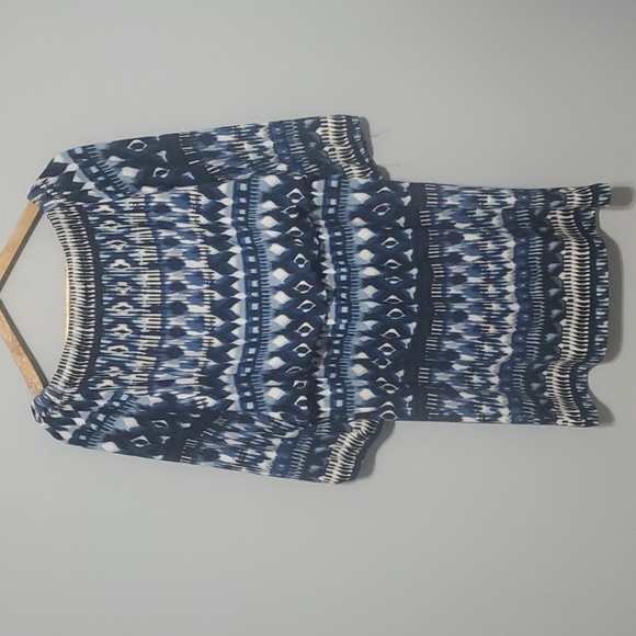 AB Studio dress women's size large Geometric abstract print elastic waist - Picture 5 of 13